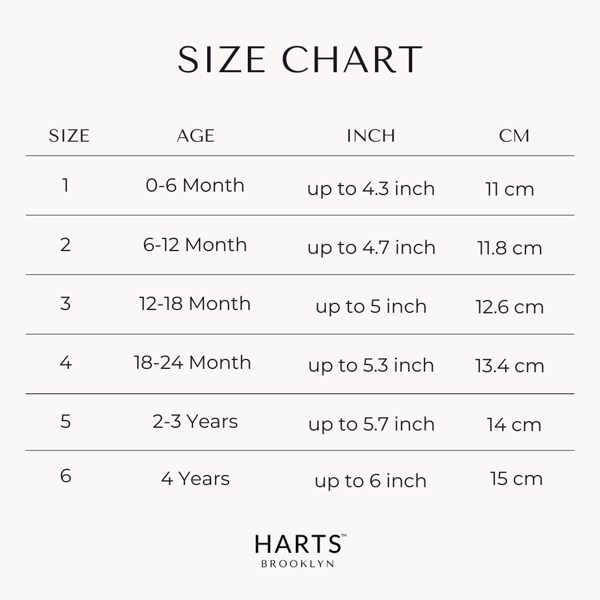 Baby Shoe Size Chart Size Chart for Baby Shoes Harts Bootees HARTS Bootees